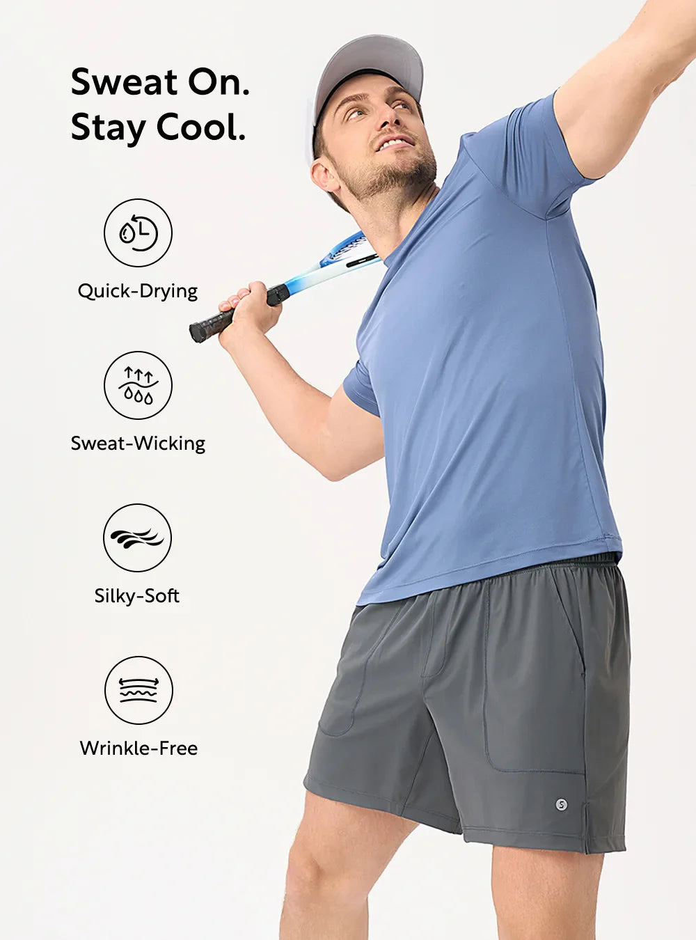 Quick Dry Silky-Soft Crew Neck Undershirts (3-Pack)