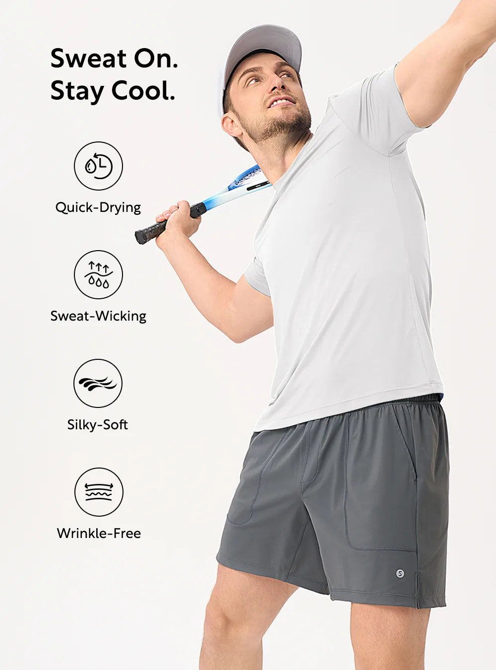 Quick Dry Silky-Soft Crew Neck Undershirts (3-Pack)