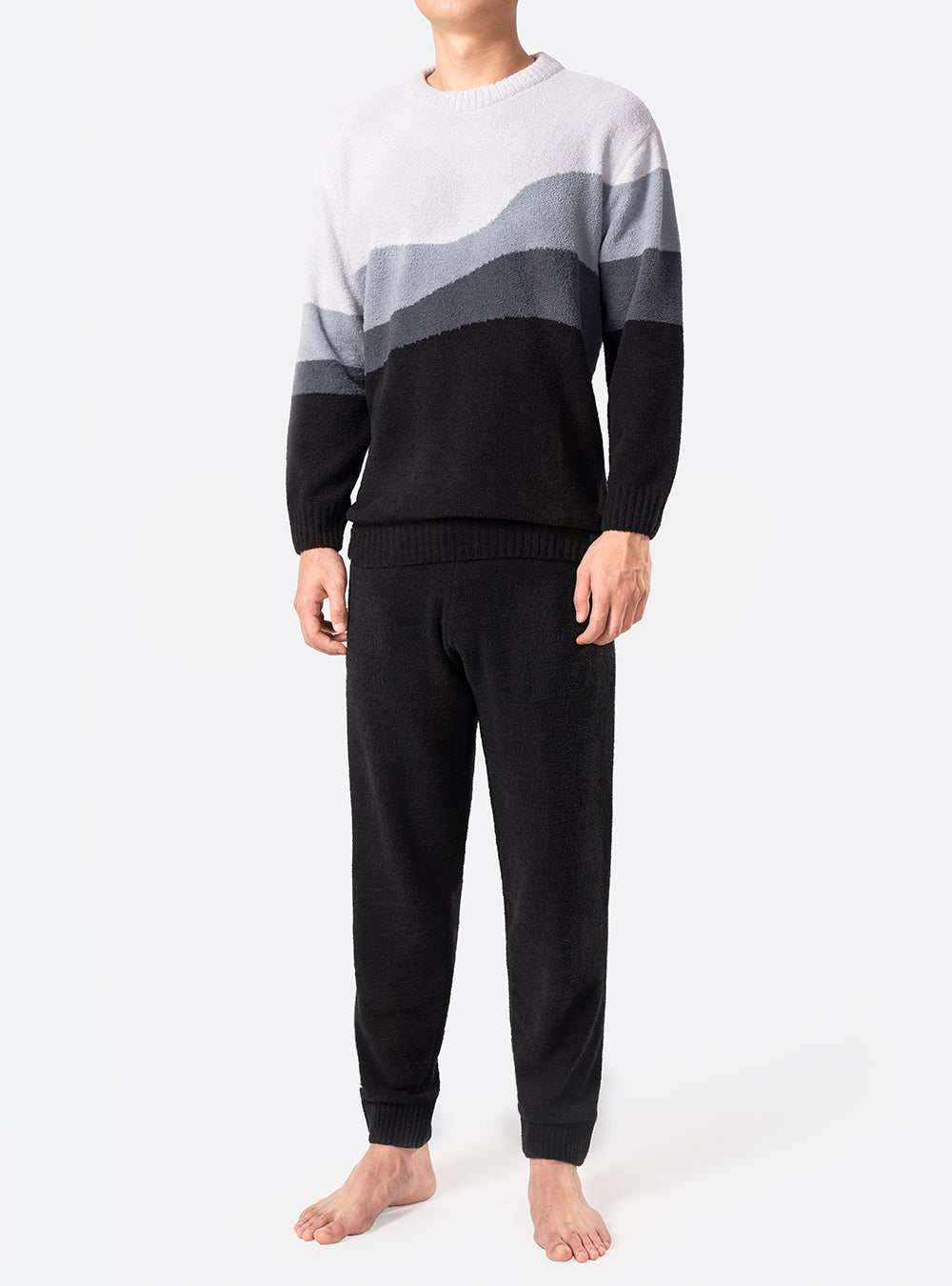 Plush Fleece Crew Neck Pajama Set