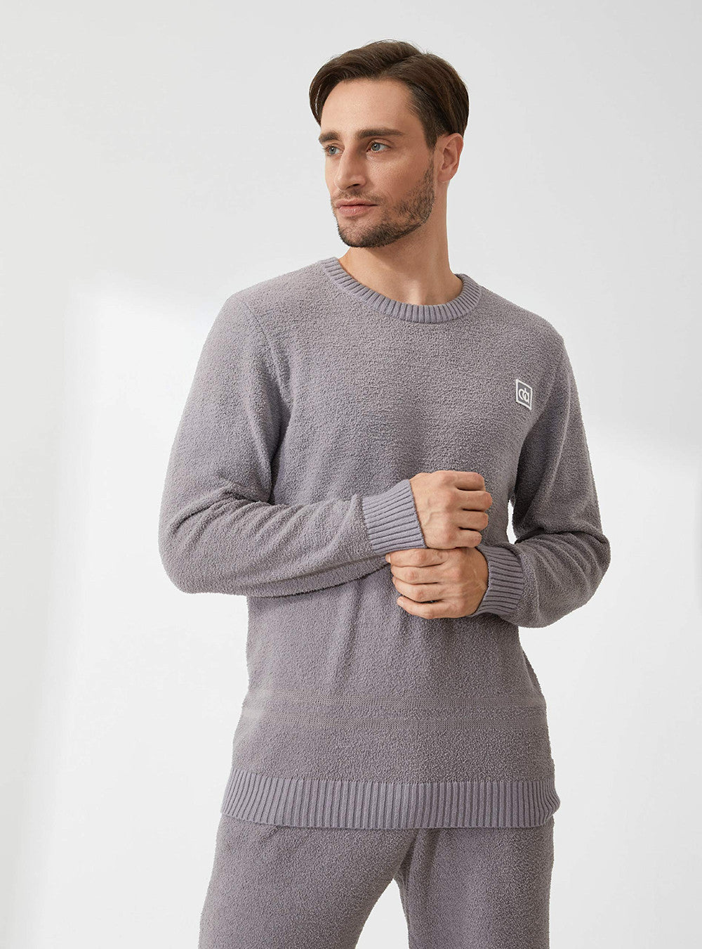 Plush Fleece Crew Neck Pajama Set