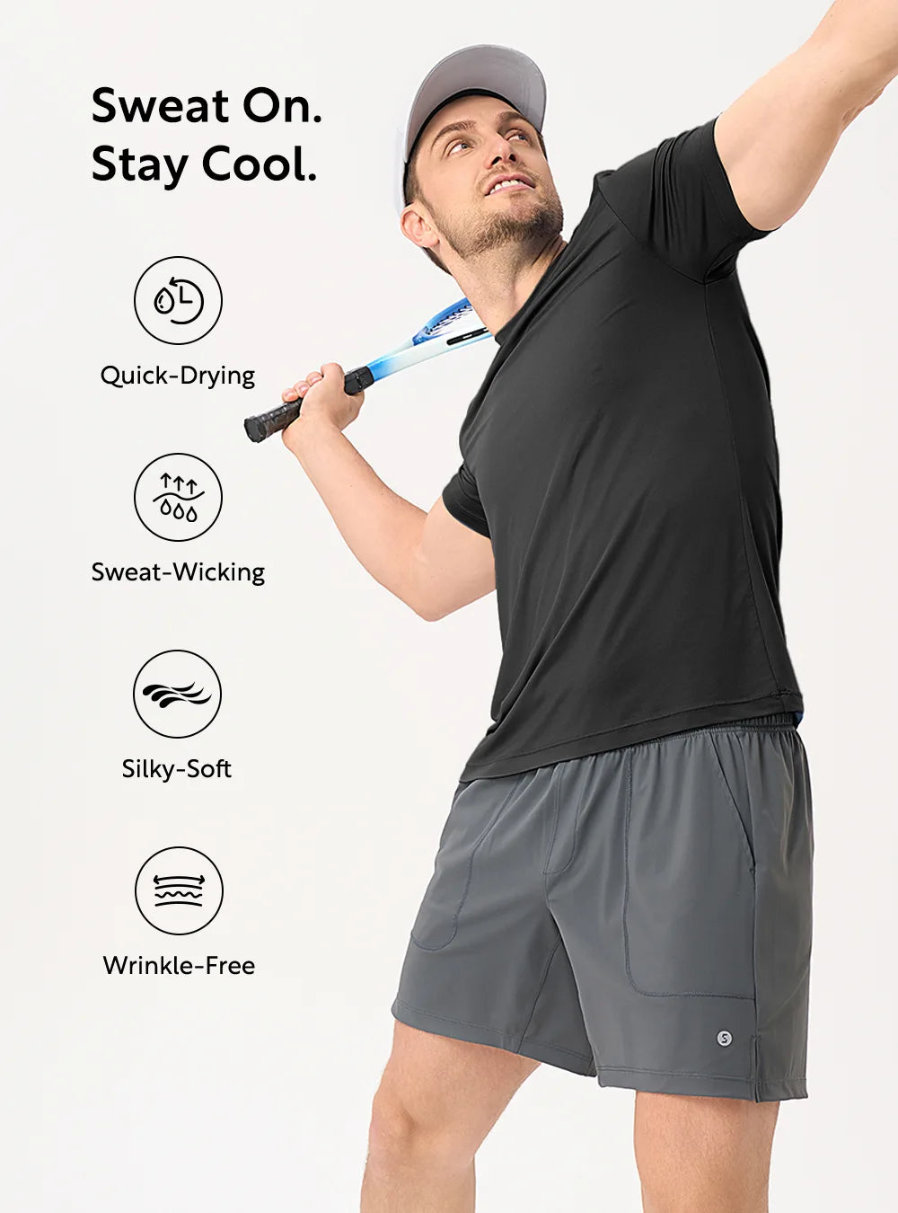 Quick Dry Silky-Soft Crew Neck Undershirts (3-Pack)
