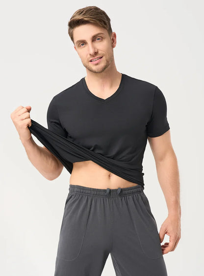 Quick Dry Silky-Soft V-Neck Undershirts (3-Pack)
