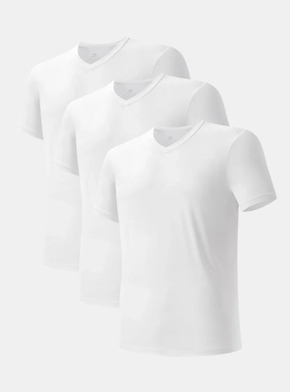 Quick Dry Silky-Soft V-Neck Undershirts (3-Pack)