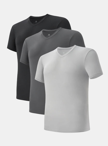 Quick Dry Silky-Soft V-Neck Undershirts (3-Pack)