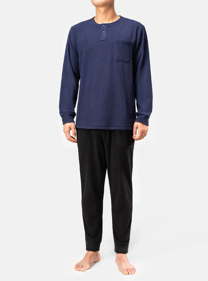 Polar Fleece Henley Pajamas Set