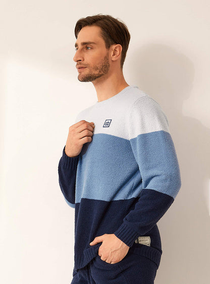 Plush Fleece Crew Neck Pajama Set