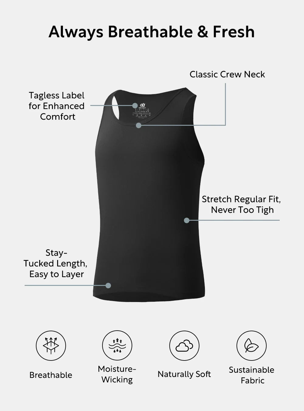 Bamboo Moisture Wicking Tanks (3-Pack)