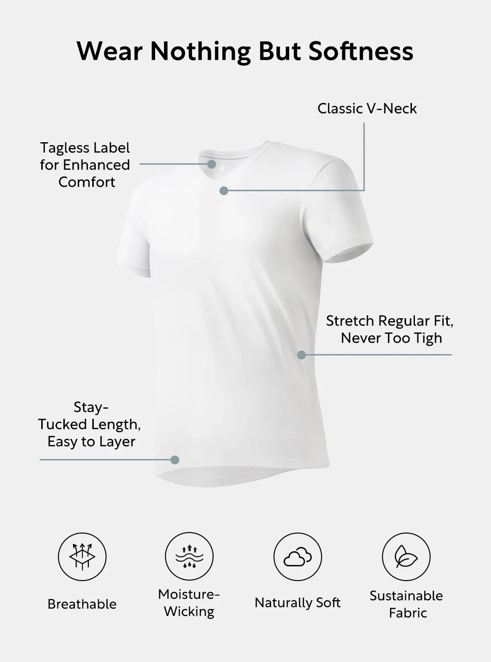 Micro Modal Crew Neck Undershirts (3-Pack)