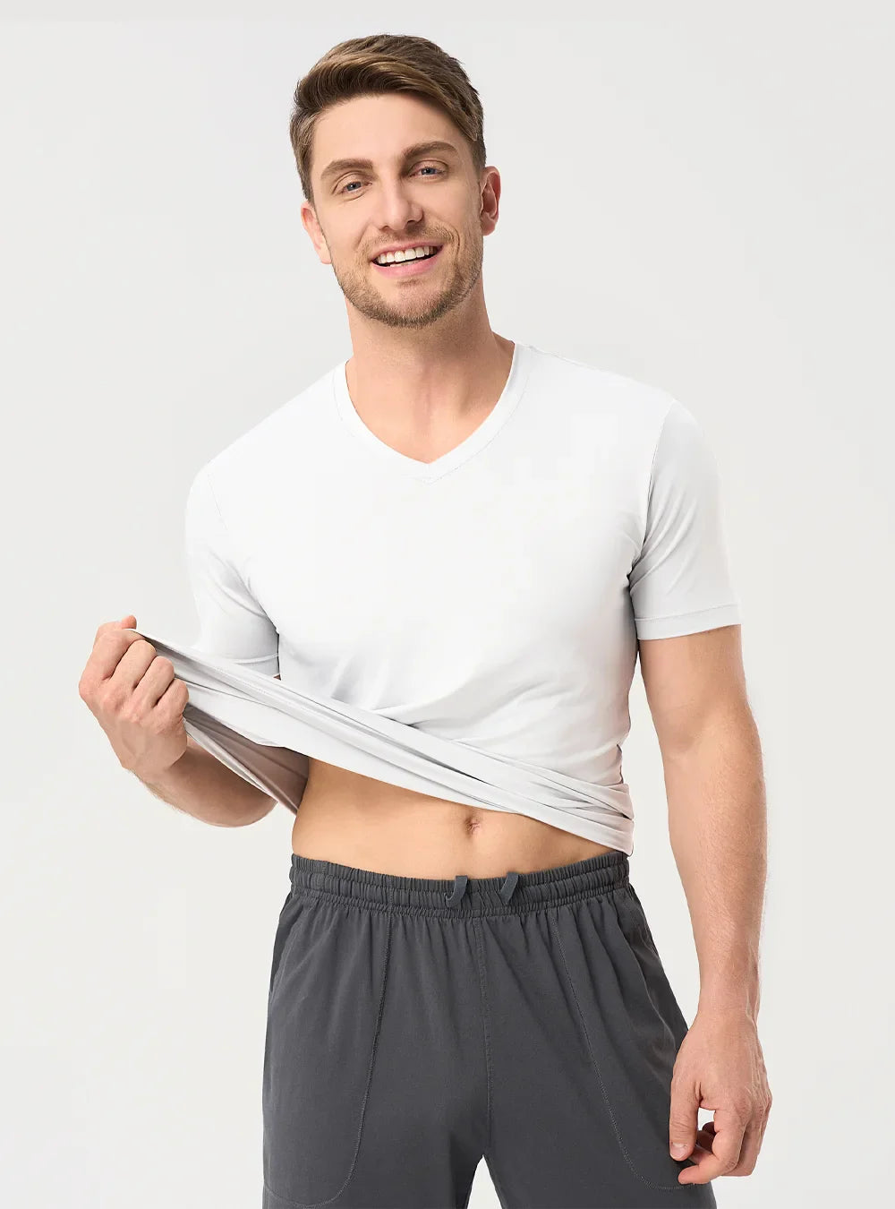 Quick Dry Silky-Soft V-Neck Undershirts (3-Pack)